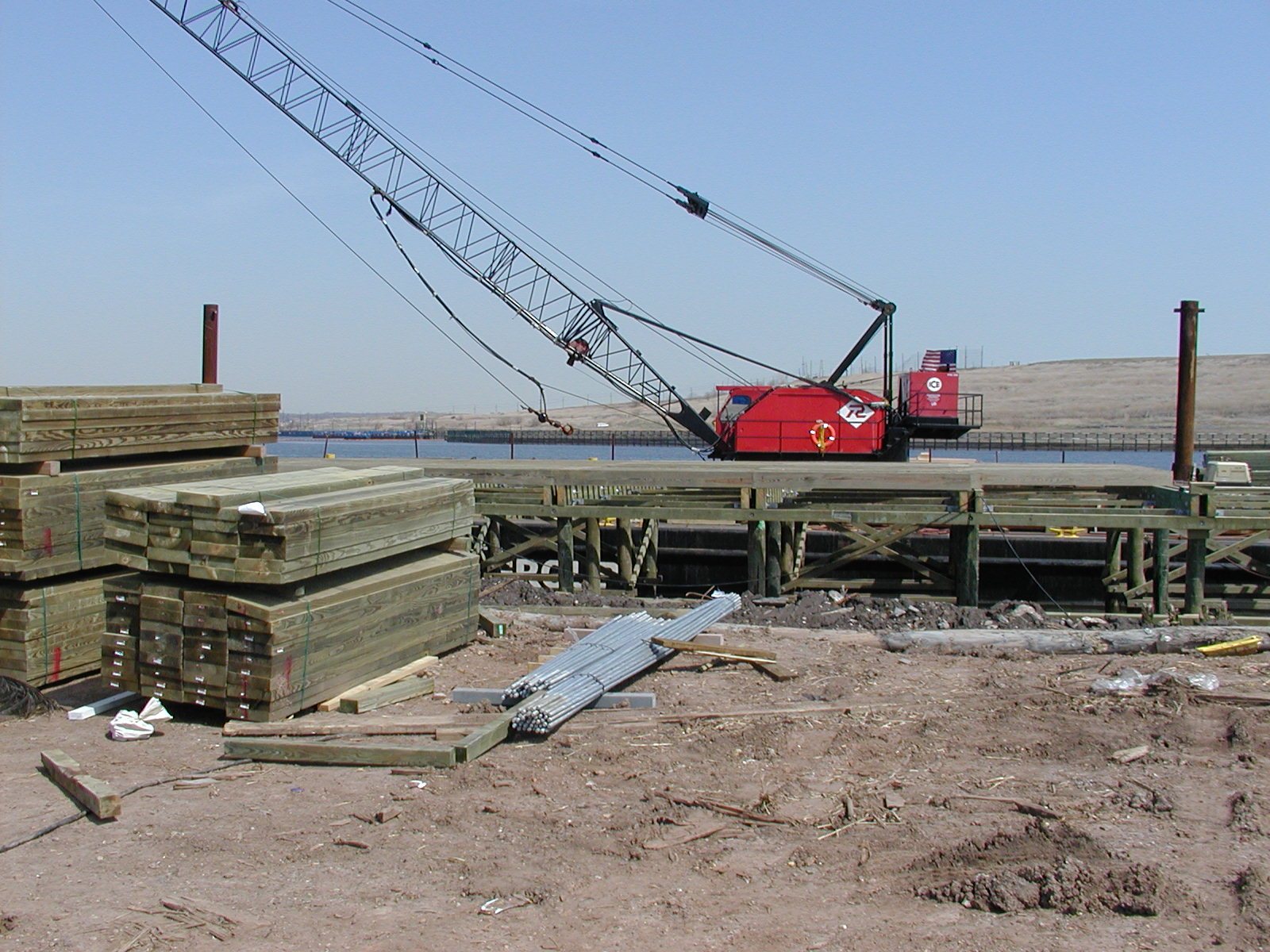 Historic Reicon crane and timber pile work
